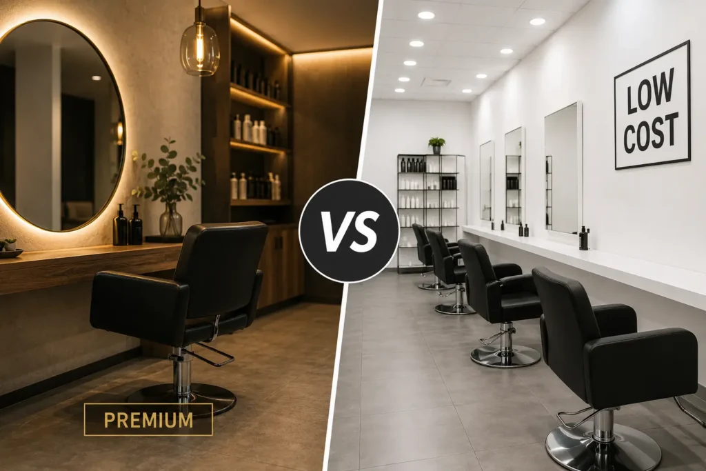 peluquería premium vs low cost